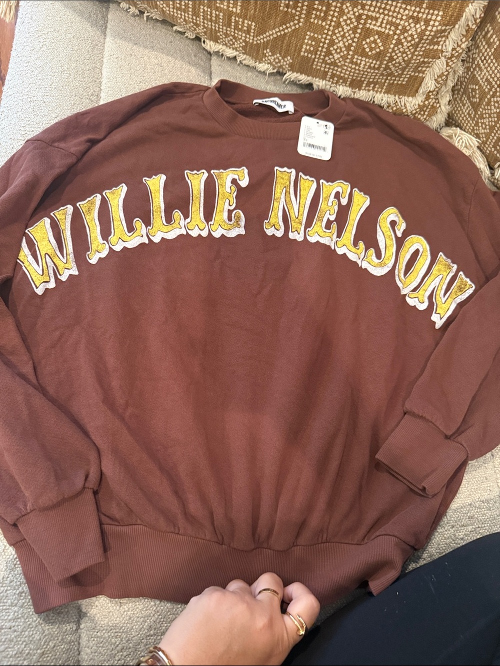 Daydreamer Brown Willie Nelson Crewneck Sweatshirt